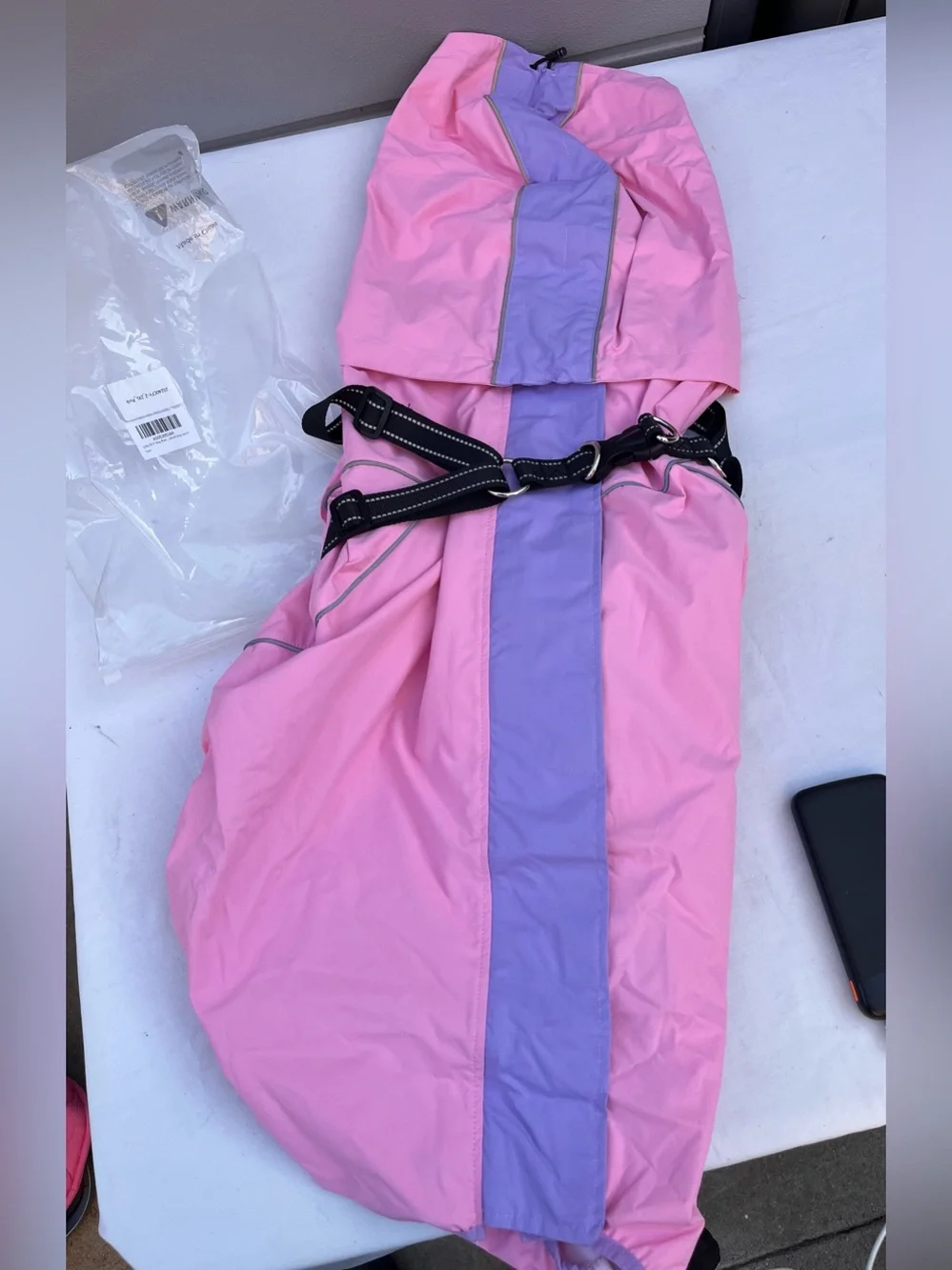 QBLEEV Lightweight Dog Windbreaker, Waterproof Outdoor Jacket, Pink, 2XL Waterpr